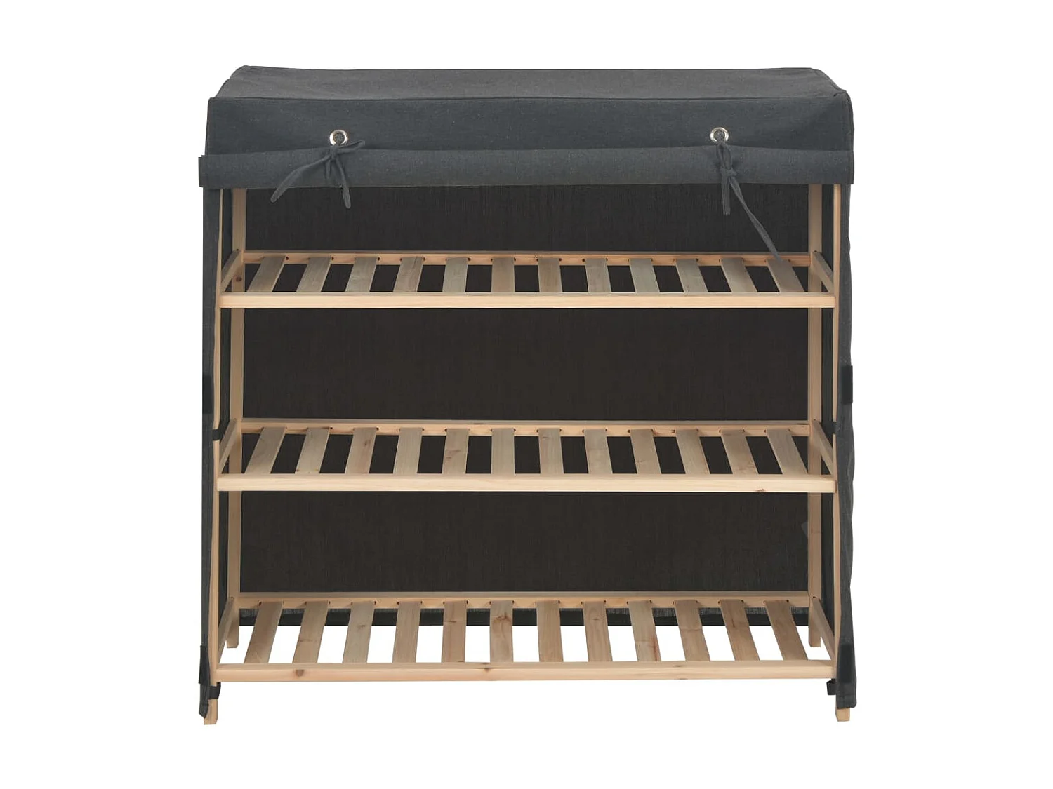 Schuhschrank mit Bezug Grau 79x40x80 cm Stoff