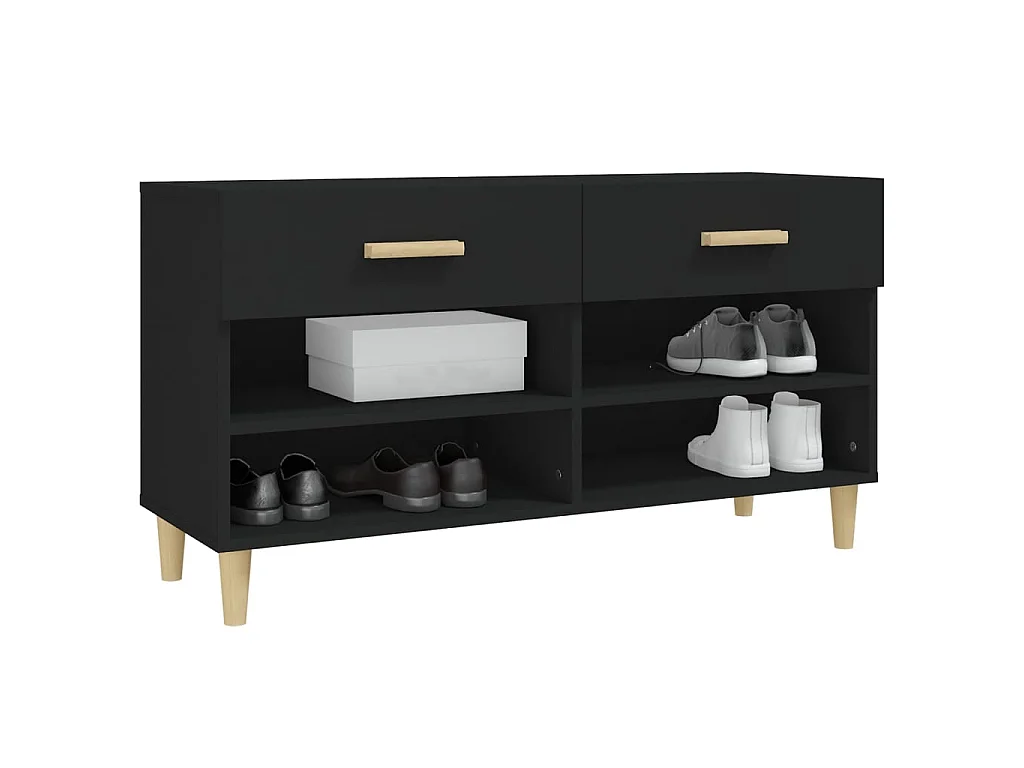 Armoire à chaussures Noir 102x35x55 cm Bois d'ingénierie