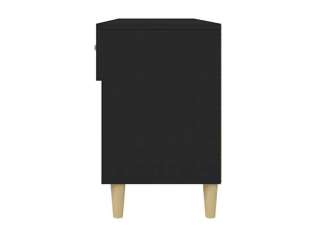 Schoenenkast Zwart 102x35x55 cm Bewerkt hout
