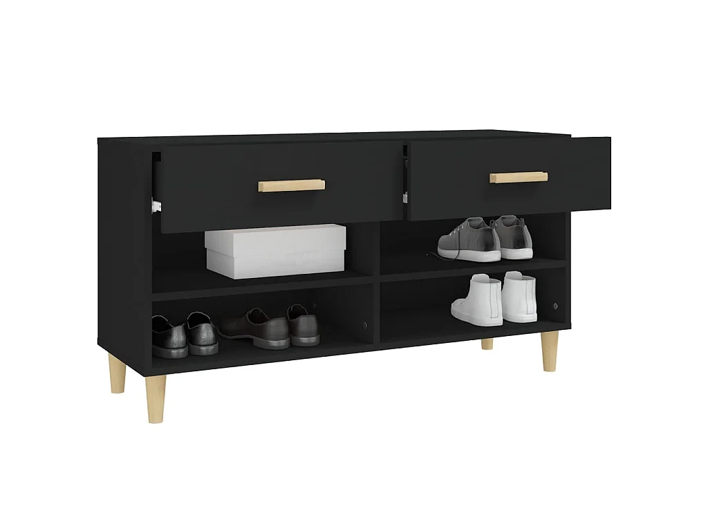 Armoire à chaussures Noir 102x35x55 cm Bois d'ingénierie