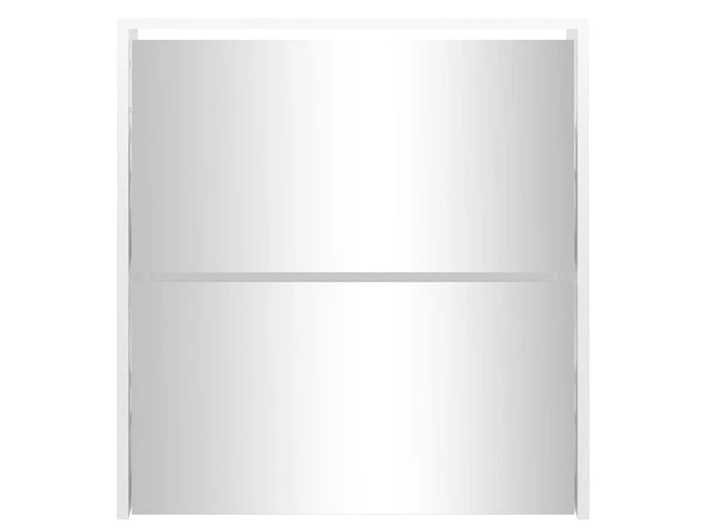 Schoenenkast met spiegel 2 niveaus Glanzend wit 63x17x67cm