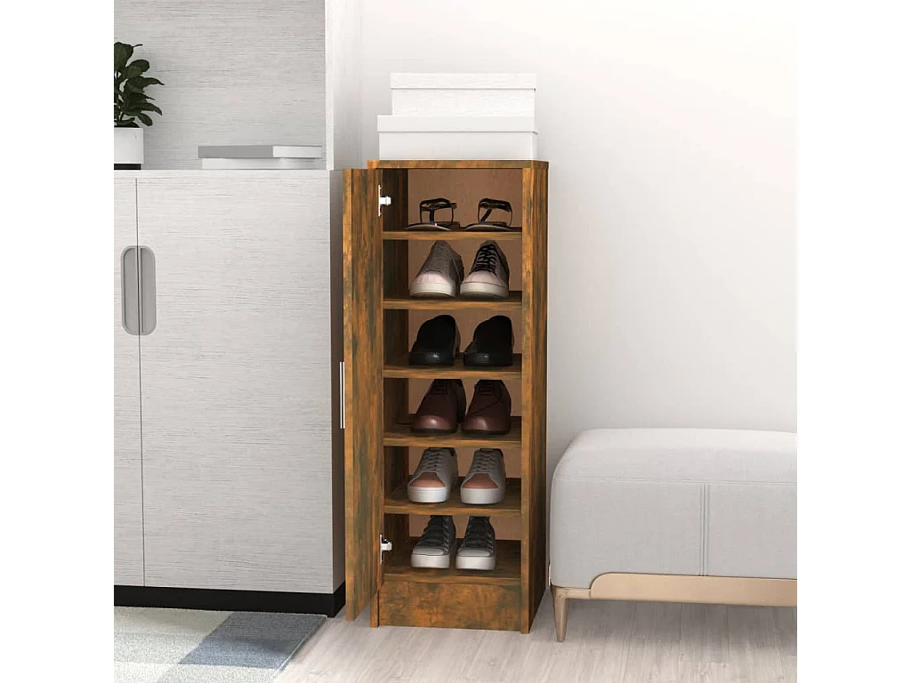 Zapatero Roble ahumado 32x35x92 cm Madera contrachapada