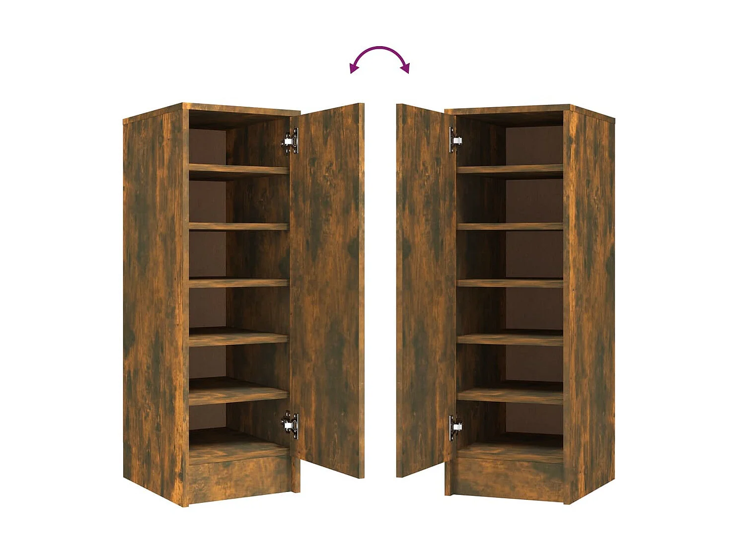 Meuble à chaussures Chêne fumé 32x35x92 cm Bois d'ingénierie