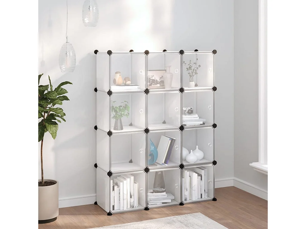 Cubes de rangement 12 pcs avec portes Transparent PP