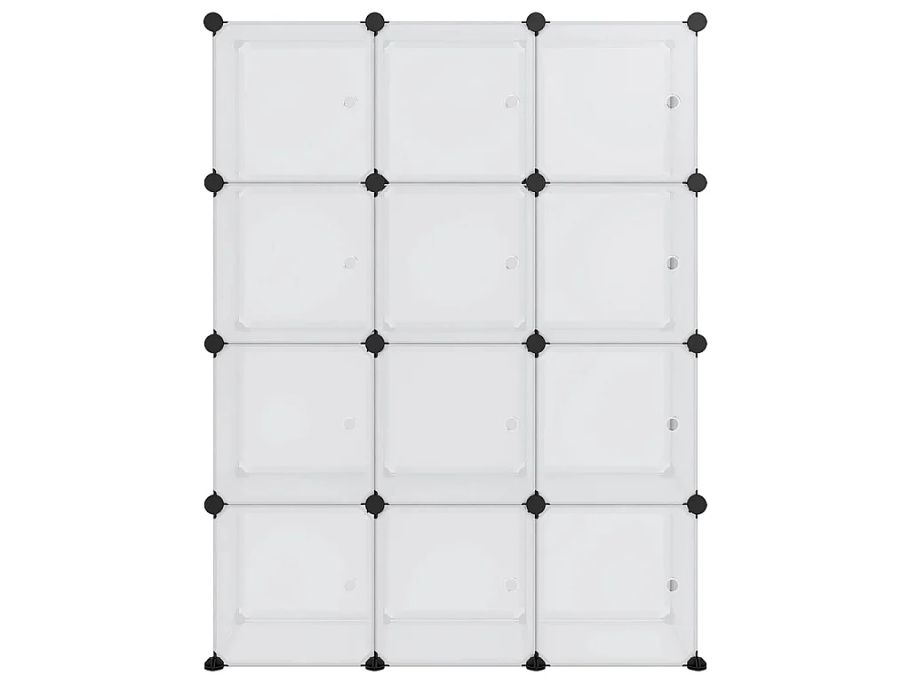 Cubes de rangement 12 pcs avec portes Transparent PP