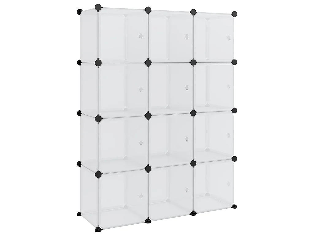 Cubes de rangement 12 pcs avec portes Transparent PP