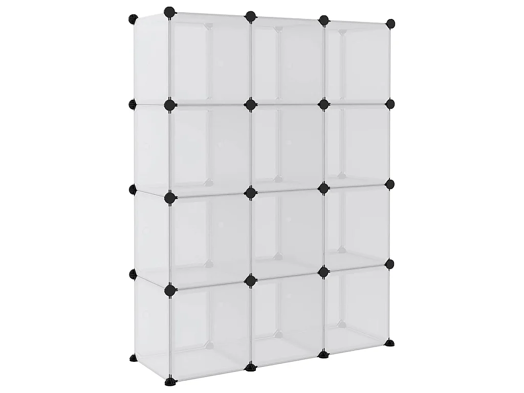 Cubes de rangement 12 pcs avec portes Transparent PP