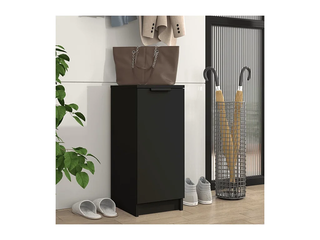 Armoire à chaussures noir 30x35x70 cm bois d'ingénierie