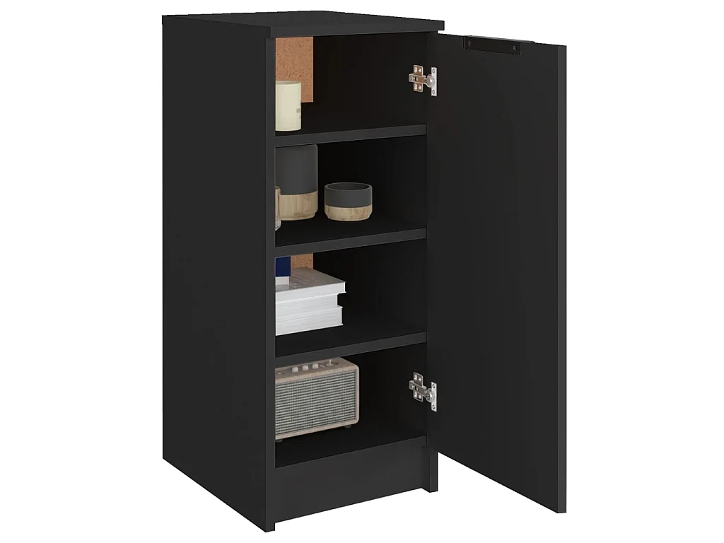 Armoire à chaussures noir 30x35x70 cm bois d'ingénierie