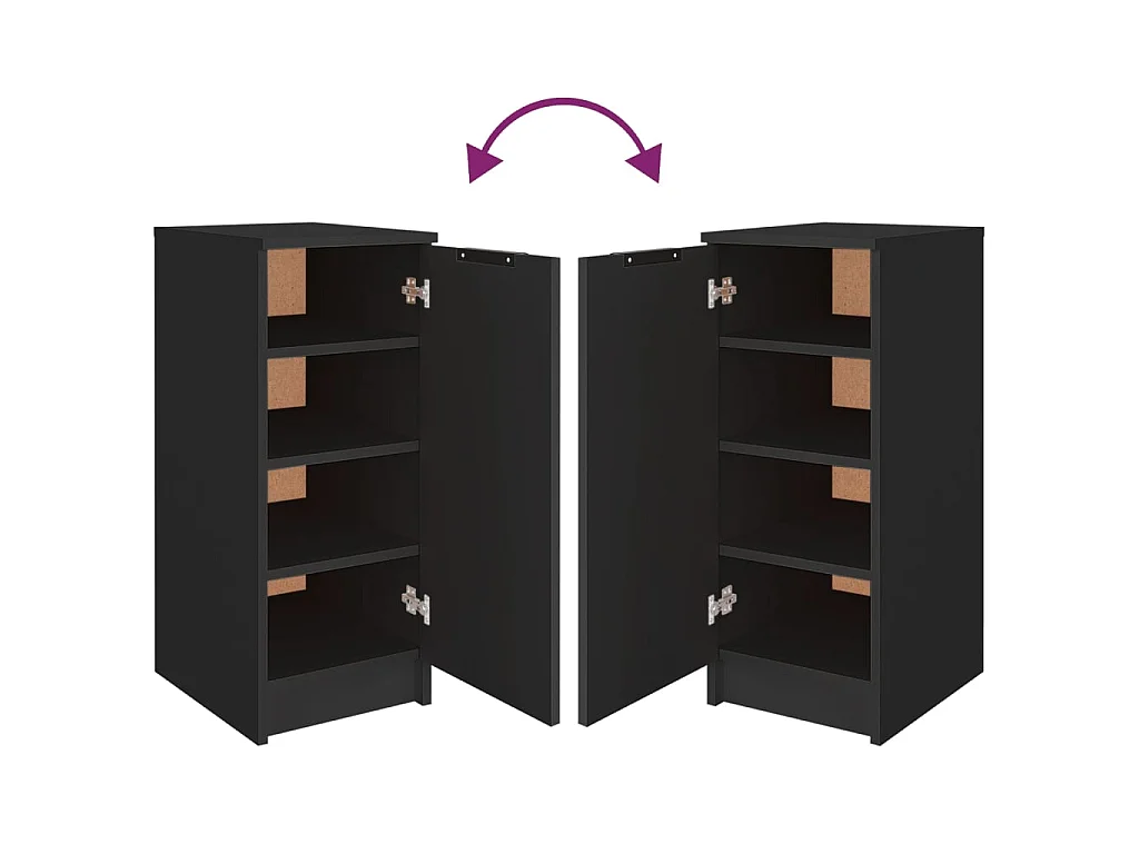 Armoire à chaussures noir 30x35x70 cm bois d'ingénierie