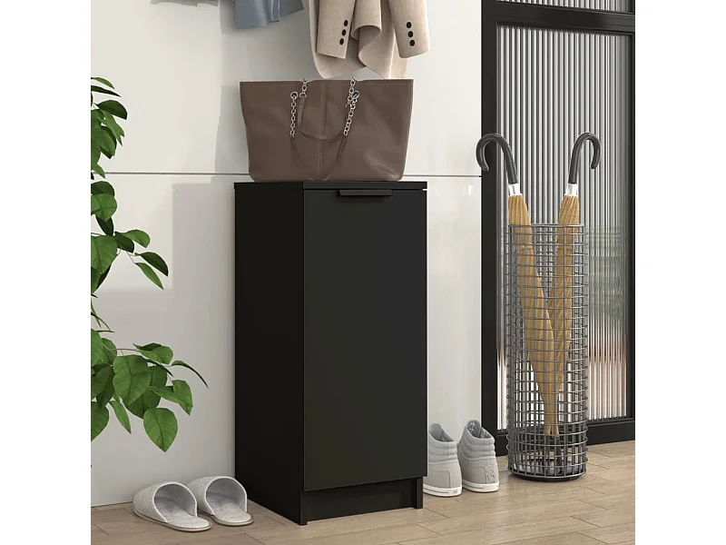 Armoire à chaussures noir 30x35x70 cm bois d'ingénierie