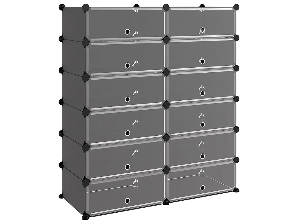 scarpiera Nera 94,5x36,5x106 cm PP