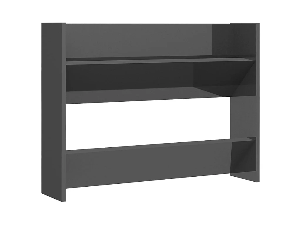 Wandmontierte Schuhschränke 2 Stk. Glanzgrau 80x18x60 cm