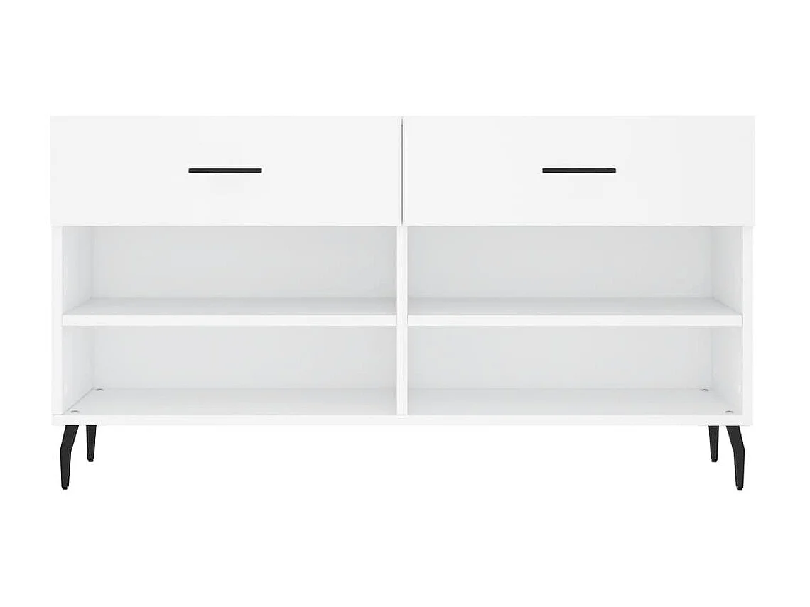 Banco de sapatos branco 102x35x55 cm madeira trabalhada