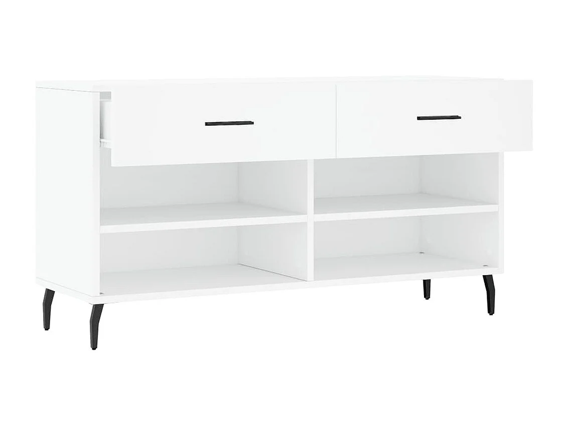 Banc à chaussures blanc 102x35x55 cm bois d'ingénierie
