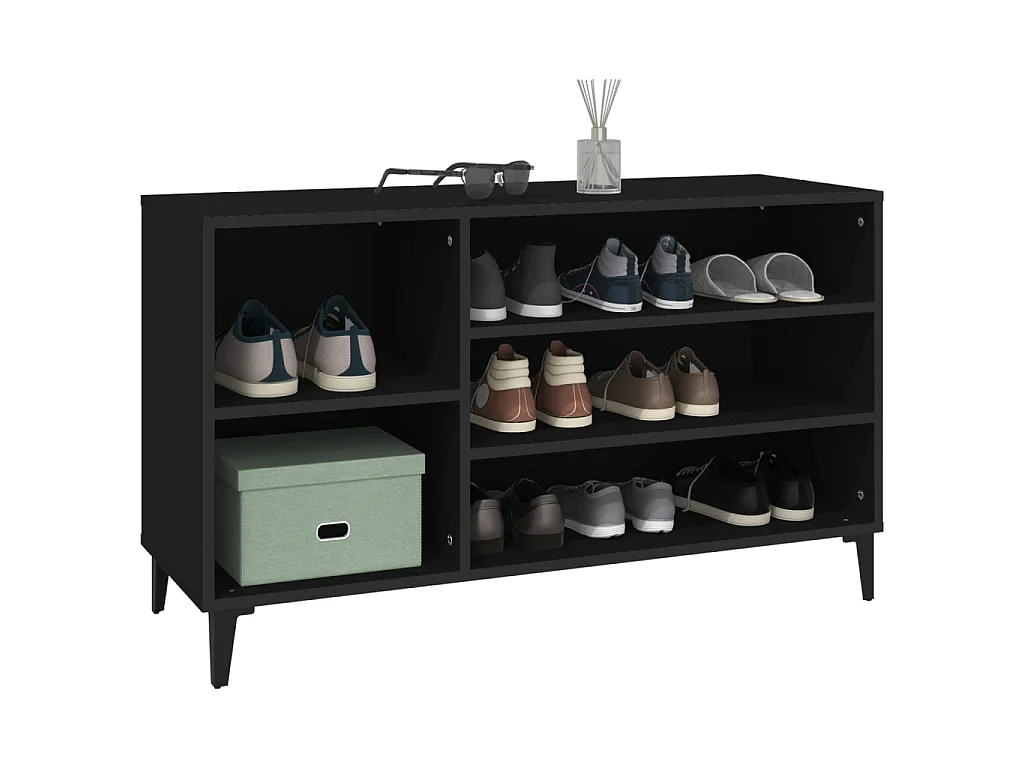 Armoire à chaussures Noir 102x36x60 cm Bois d'ingénierie