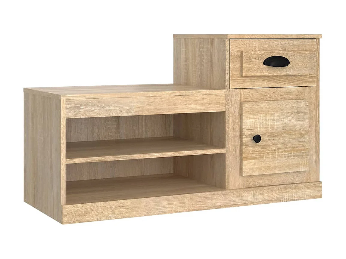 Armoire à chaussures chêne sonoma 100x42x60cm bois d'ingénierie