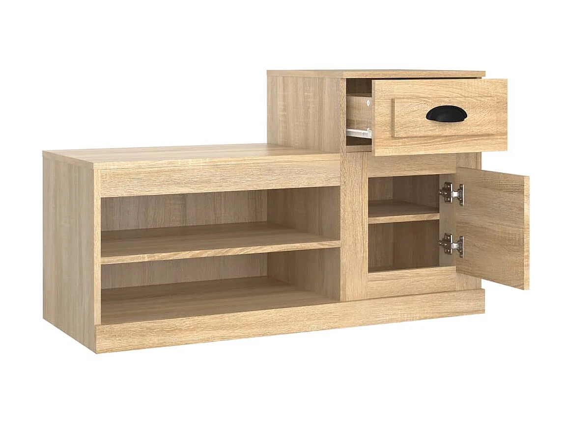 Armoire à chaussures chêne sonoma 100x42x60cm bois d'ingénierie