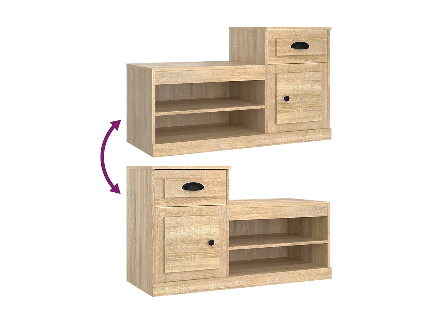 Armoire à chaussures chêne sonoma 100x42x60cm bois d'ingénierie