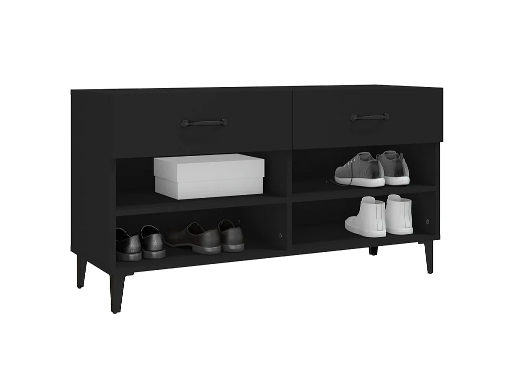 Armoire à chaussures Noir 102x35x55 cm Bois d'ingénierie