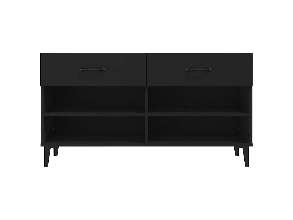 Armoire à chaussures Noir 102x35x55 cm Bois d'ingénierie