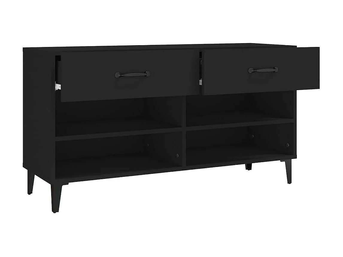 Armoire à chaussures Noir 102x35x55 cm Bois d'ingénierie