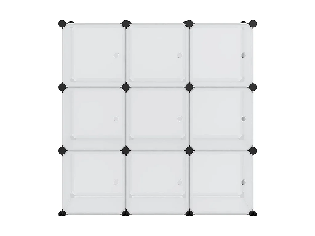 Cubes de rangement 9 pcs avec portes Transparent PP