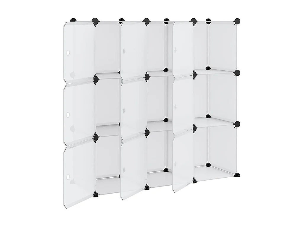 Cubes de rangement 9 pcs avec portes Transparent PP