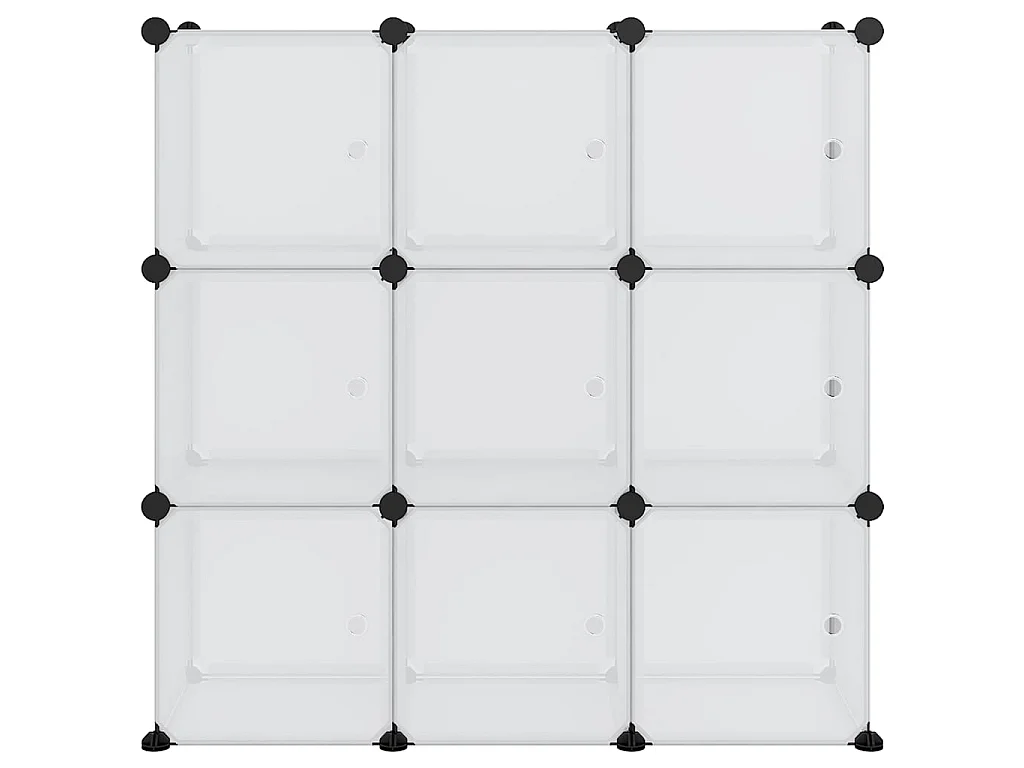 Cubi portaoggetti con ante da 9 pz. PP trasparente