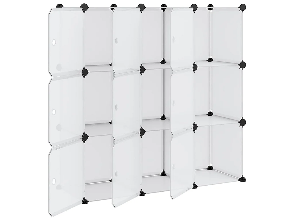 Cubi portaoggetti con ante da 9 pz. PP trasparente