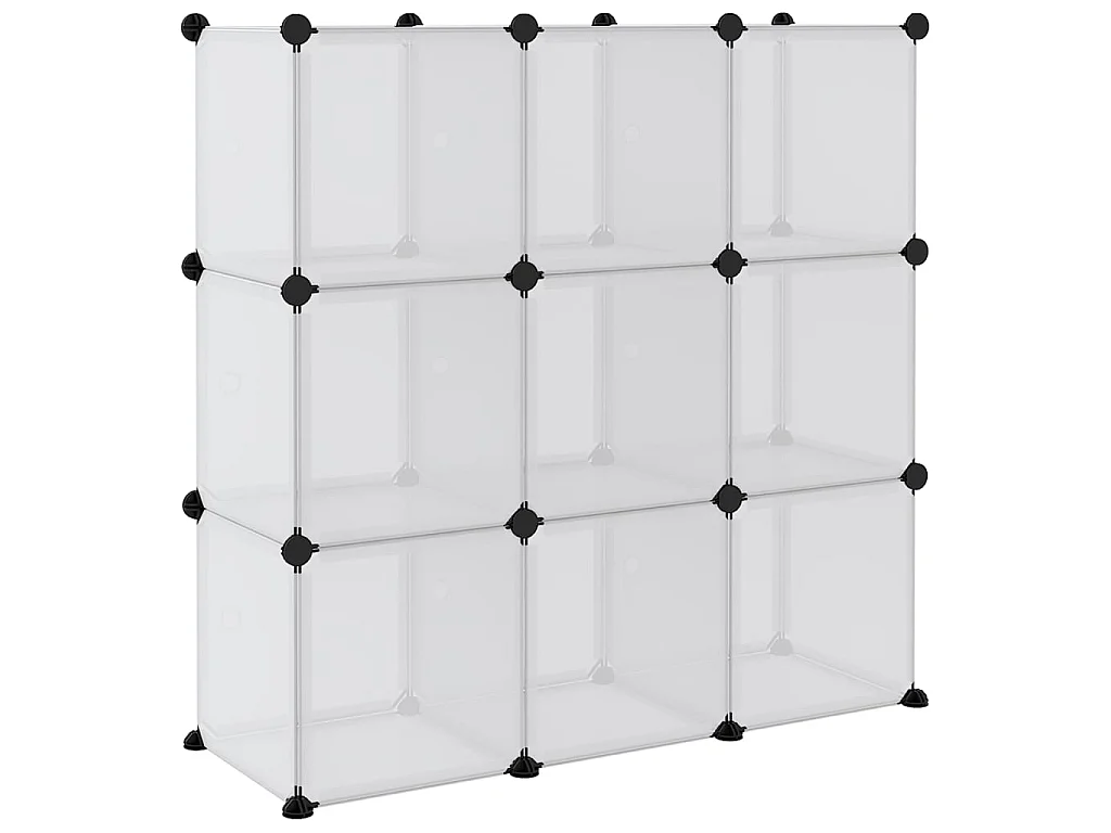 Cubi portaoggetti con ante da 9 pz. PP trasparente