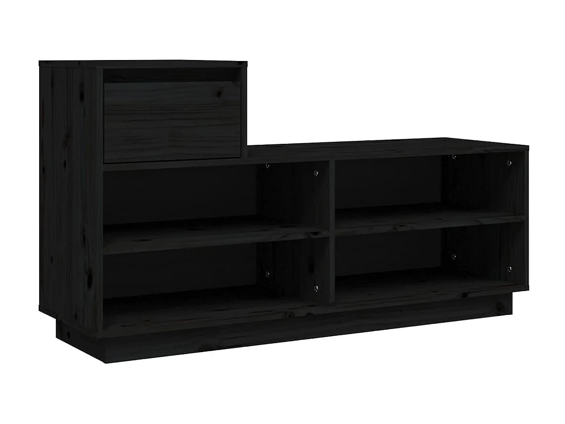 Schoenenkast Zwart 110x34x61 cm Massief grenenhout