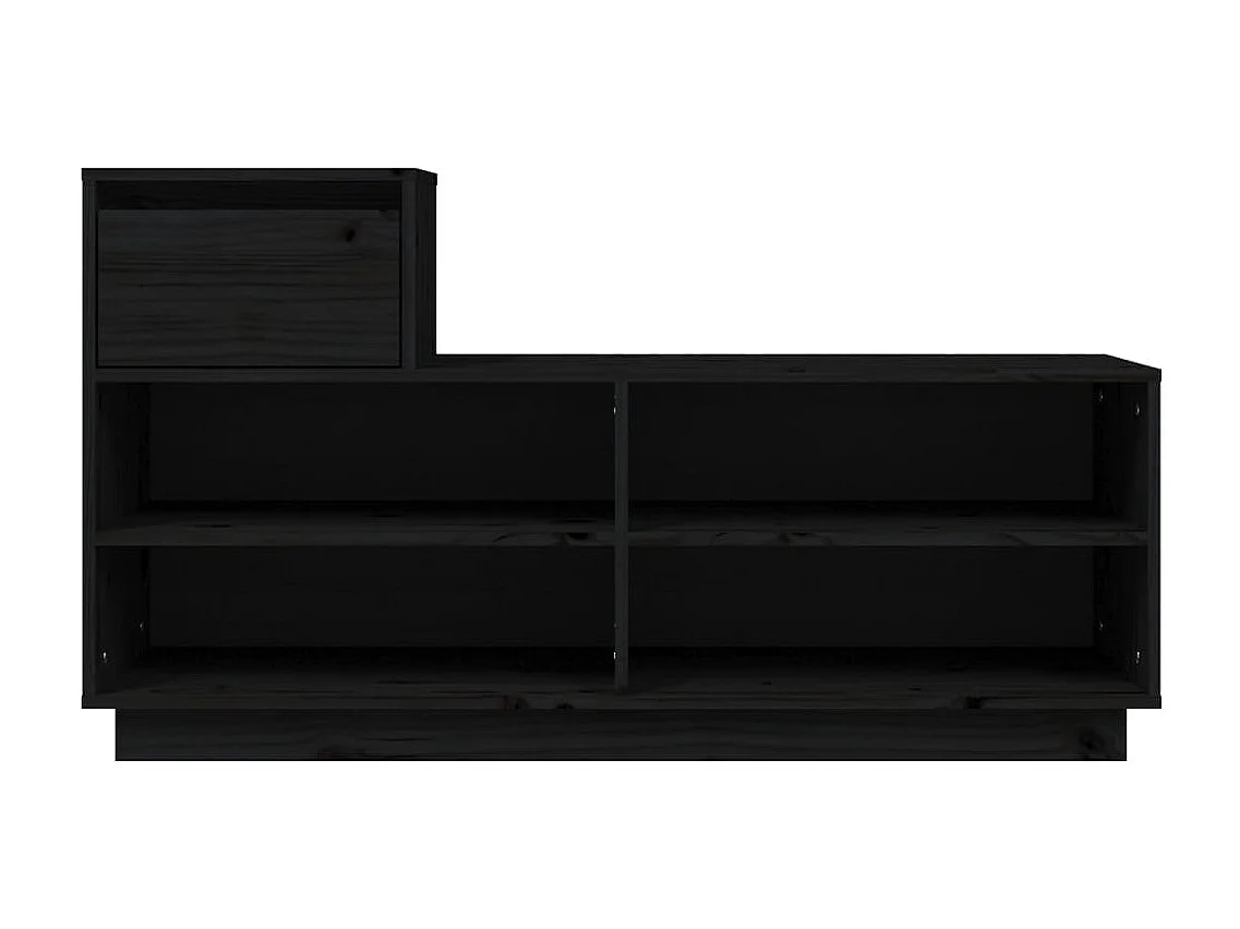 Schoenenkast Zwart 110x34x61 cm Massief grenenhout