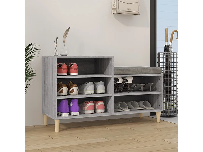 Scarpiera Sonoma grigia 102x36x60 cm MDF