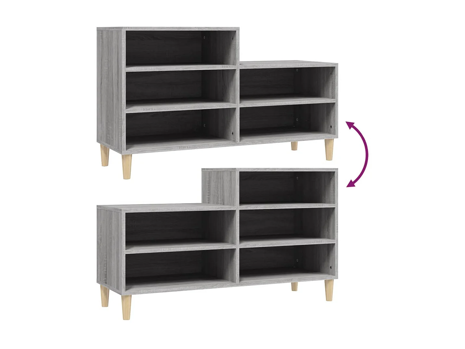 Scarpiera Sonoma grigia 102x36x60 cm MDF