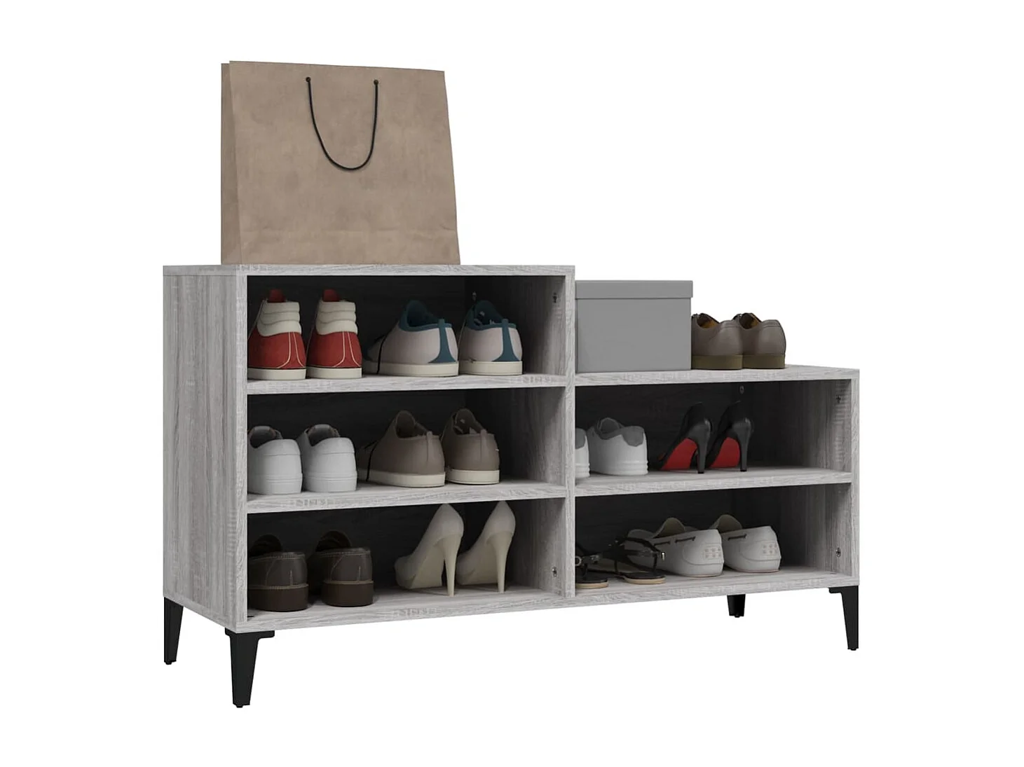 Scarpiera Sonoma grigia 102x36x60 cm MDF