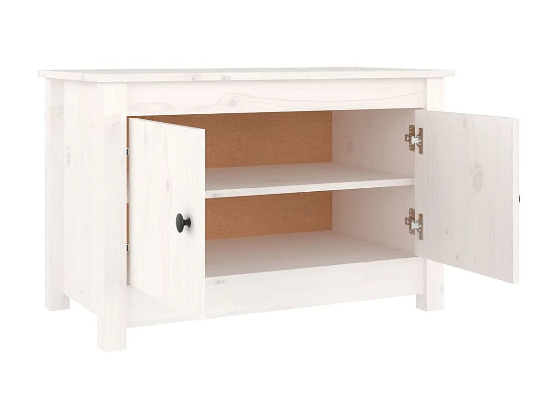 Sapateira Branco 70x38x45,5 cm Madeira maciça de pinho