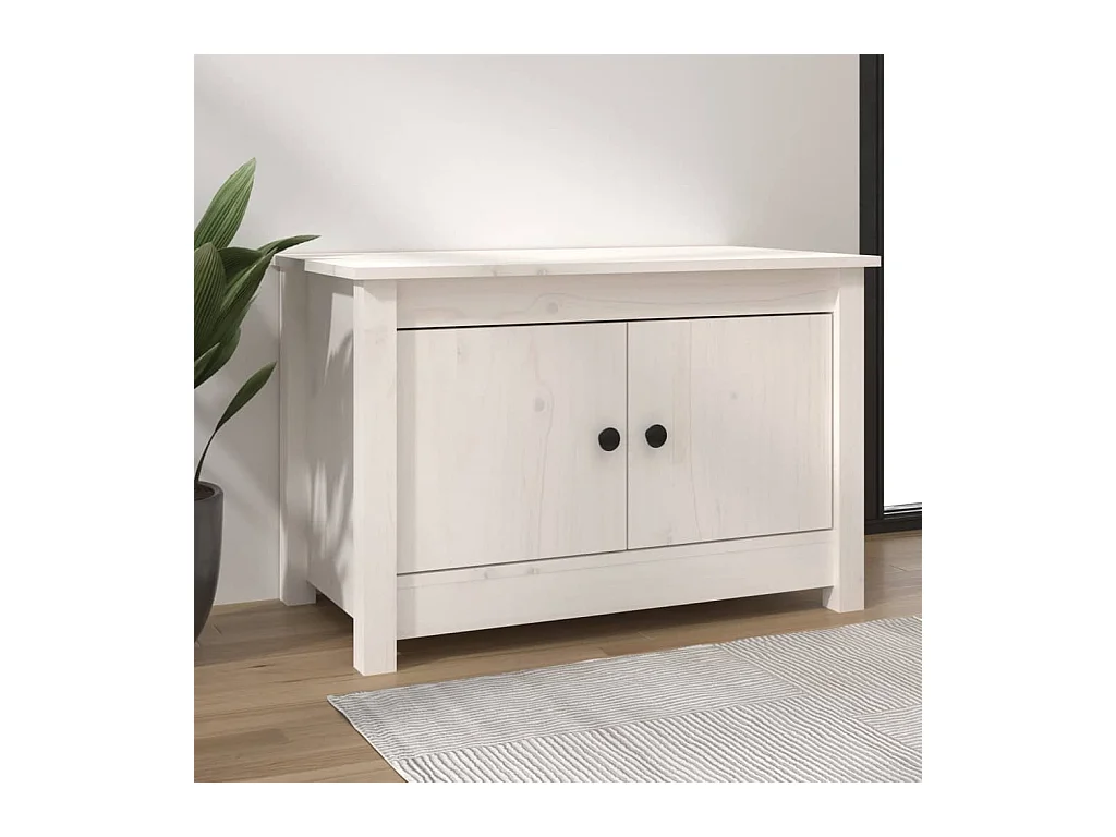 Armoire à chaussures Blanc 70x38x45,5 cm Bois de pin massif