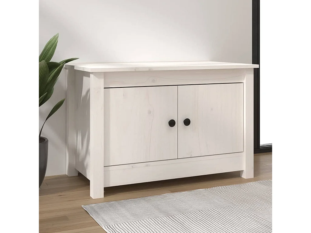 Armoire à chaussures Blanc 70x38x45,5 cm Bois de pin massif