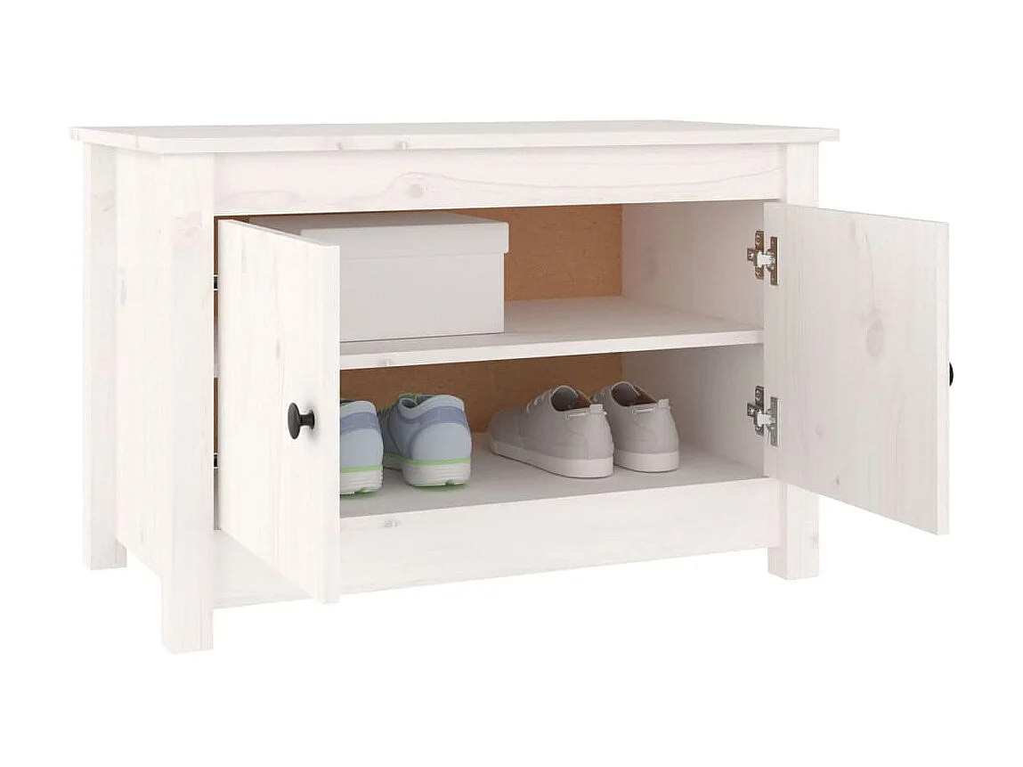 Armoire à chaussures Blanc 70x38x45,5 cm Bois de pin massif