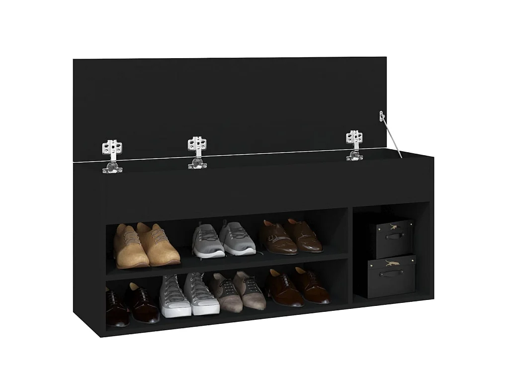 Schoenenbank Zwart 105x30x45 cm Spaanplaat