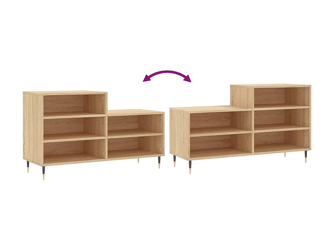 Armoire à chaussures Chêne sonoma 102x36x60cm Bois d'ingénierie