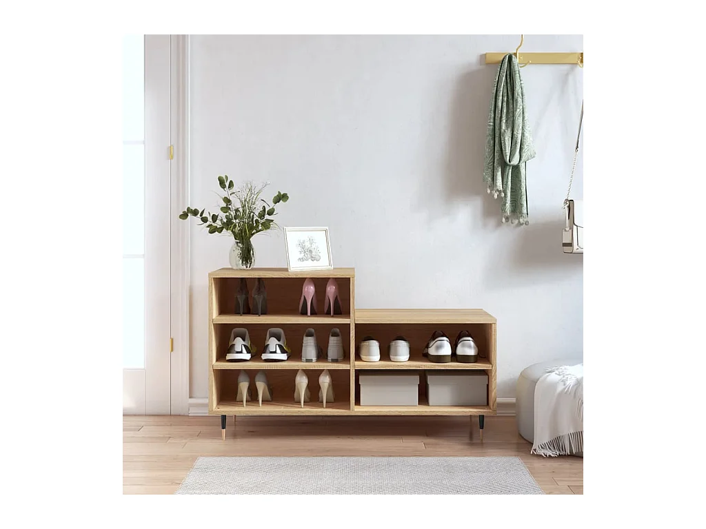Armoire à chaussures Chêne sonoma 102x36x60cm Bois d'ingénierie