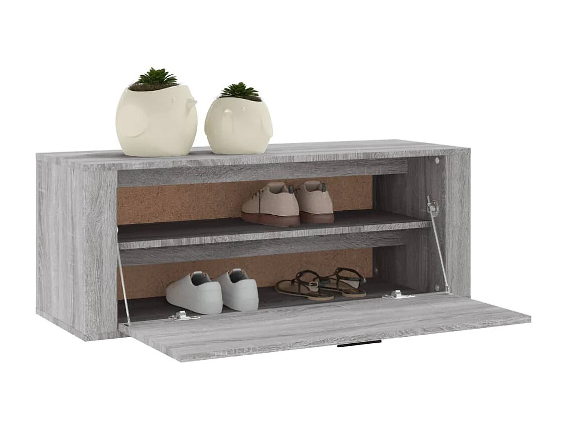 Armoire à chaussures murale Sonoma gris 100x35x38 cm