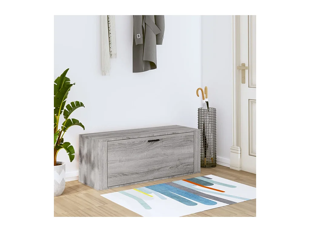 Armoire à chaussures murale Sonoma gris 100x35x38 cm