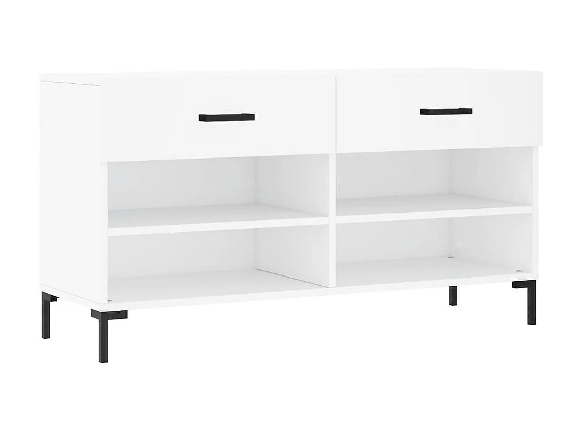 Banc à chaussures blanc 102x35x55 cm bois d'ingénierie