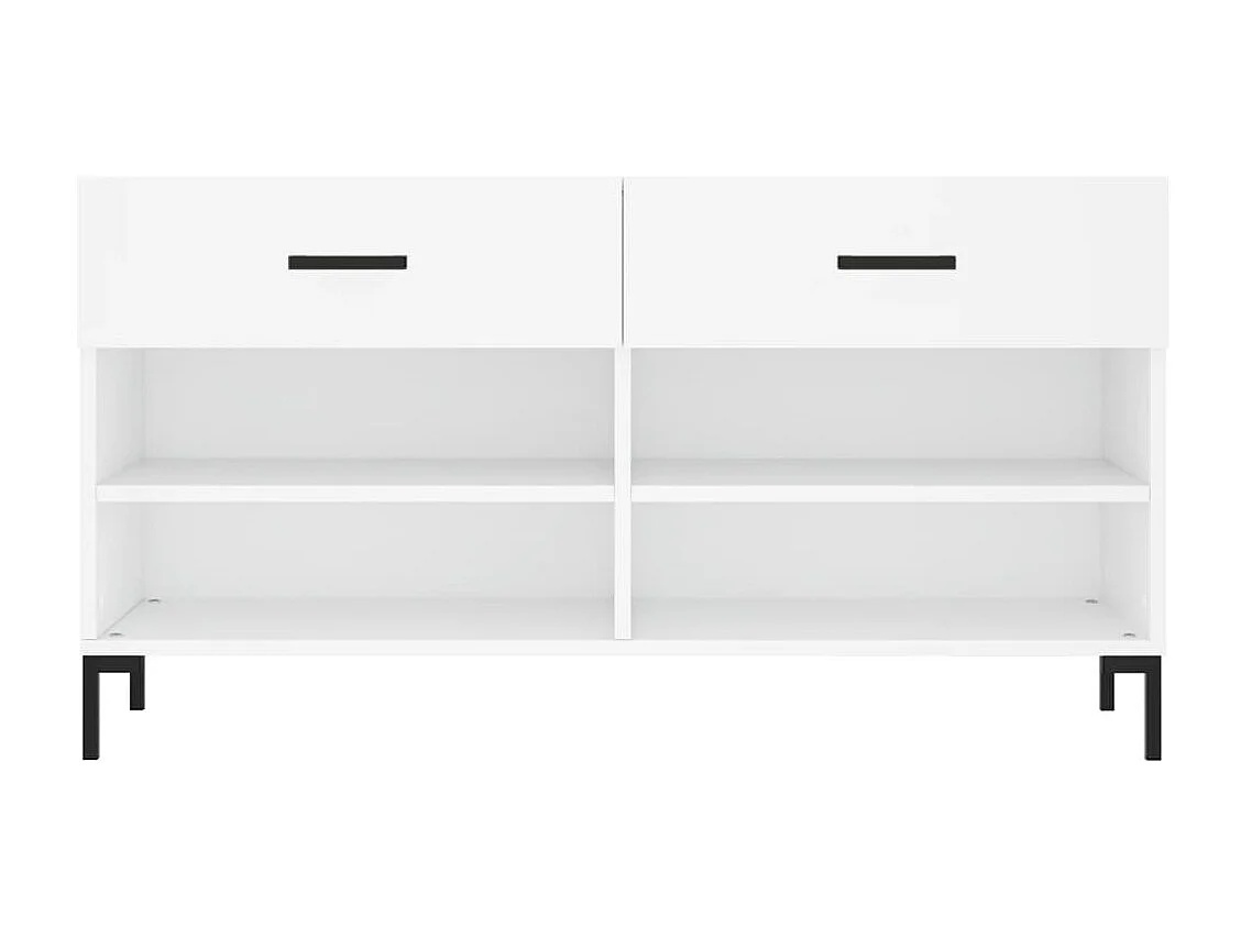 Banc à chaussures blanc 102x35x55 cm bois d'ingénierie