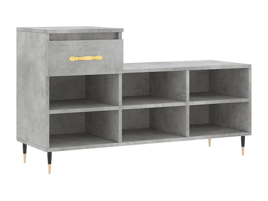 Schuhschrank Betongrau 102x36x60 cm Holzwerkstoff