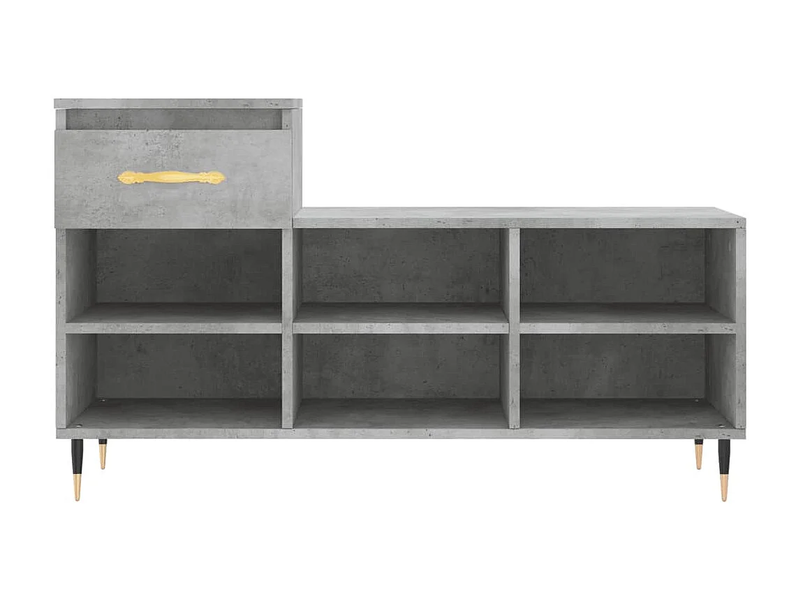 Schuhschrank Betongrau 102x36x60 cm Holzwerkstoff
