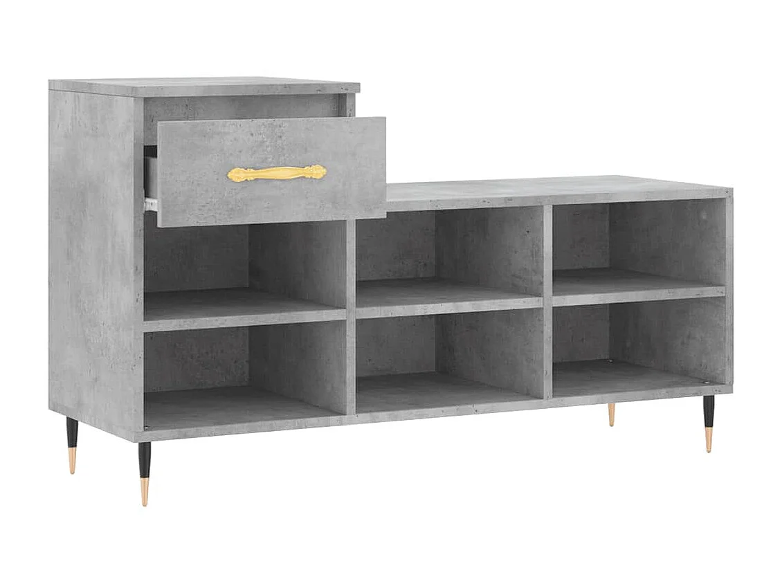 Schuhschrank Betongrau 102x36x60 cm Holzwerkstoff